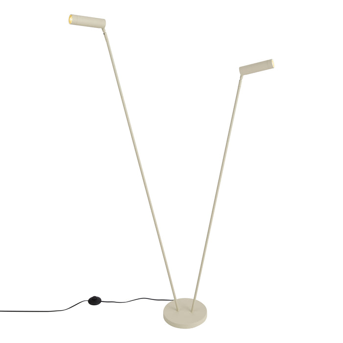 QAZQA Moderne vloerlamp beige 2-lichts GU10 35mm - Thomas