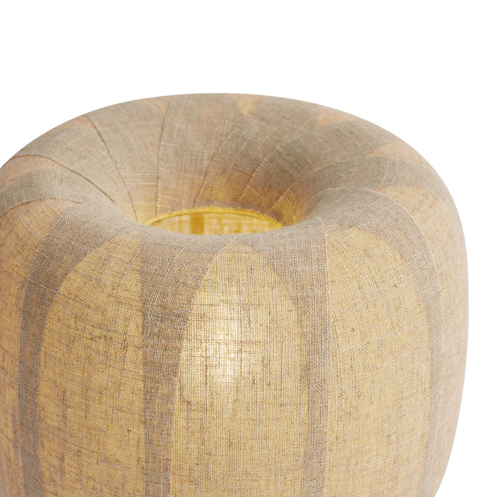 QAZQA Japandi tafellamp zwart met beige linnen kap 27cm - Nami