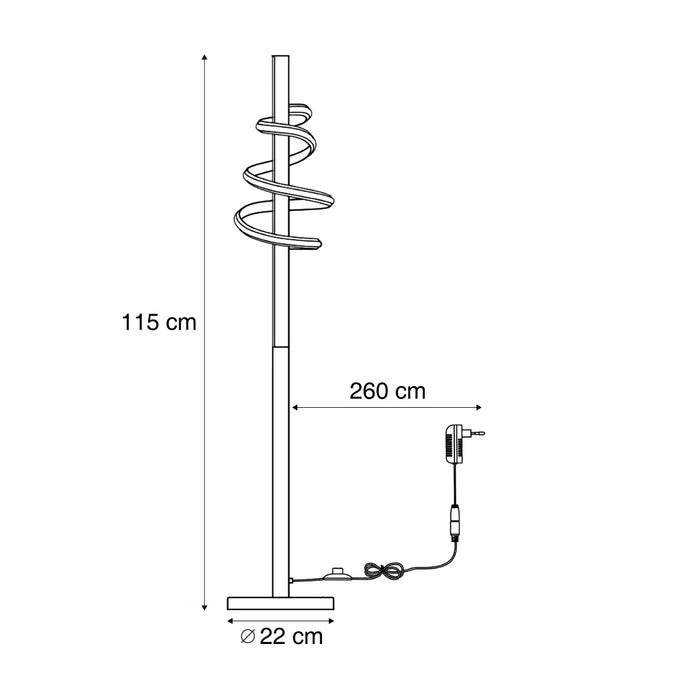 QAZQA Design vloerlamp zwart incl. LED dimbaar - Rolla