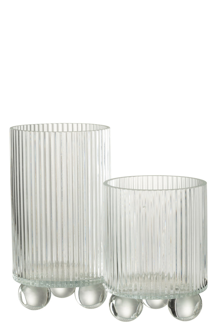 J-Line windlicht Clara - glas - transparant - large