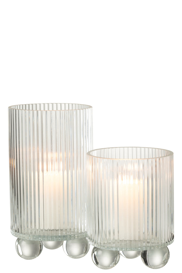 J-Line windlicht Clara - glas - transparant - large