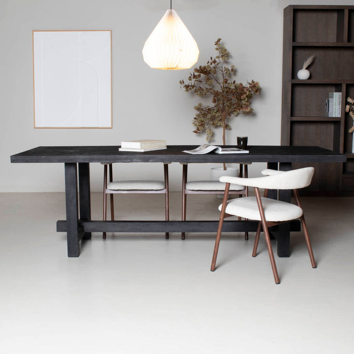 Giga Meubel - Eettafel Zwart - Mangohout - 300cm - Eettafel Frans