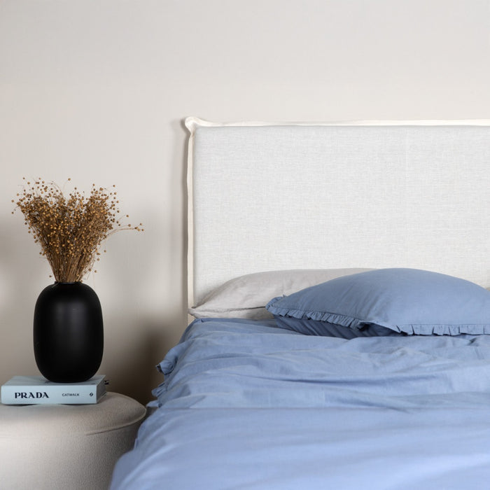 Fjôrd - Hoofdbordhoes Off White Stof - 180x140x10cm - Signe