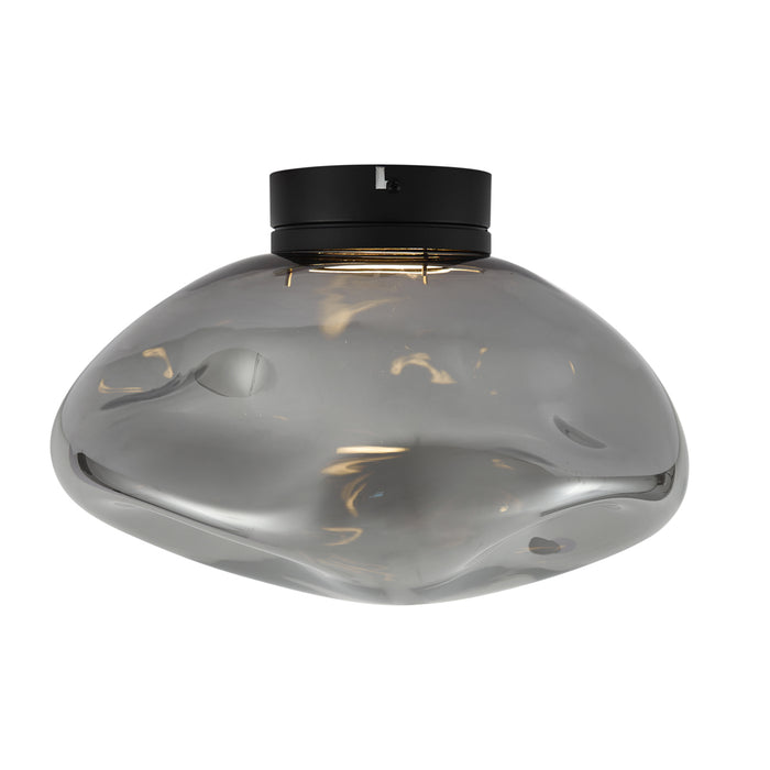 QAZQA Design plafondlamp zwart met smoke glas - Gemma
