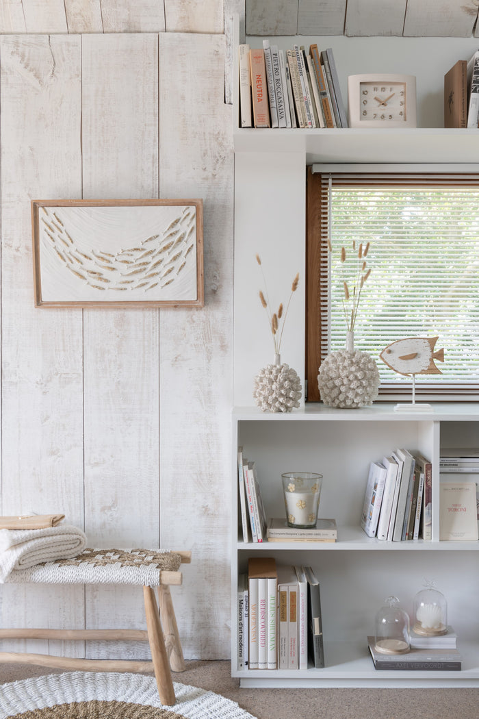 J-Line vaas Saki - keramiek - wit - large - Ø 24.5 cm