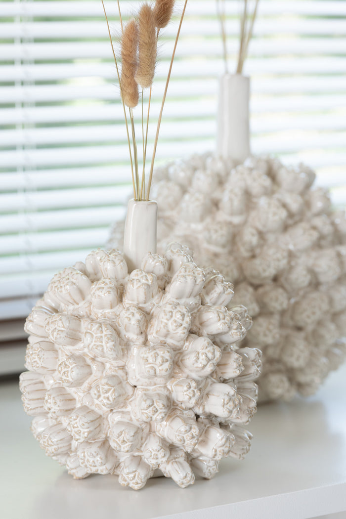 J-Line vaas Saki - keramiek - wit - large - Ø 24.5 cm