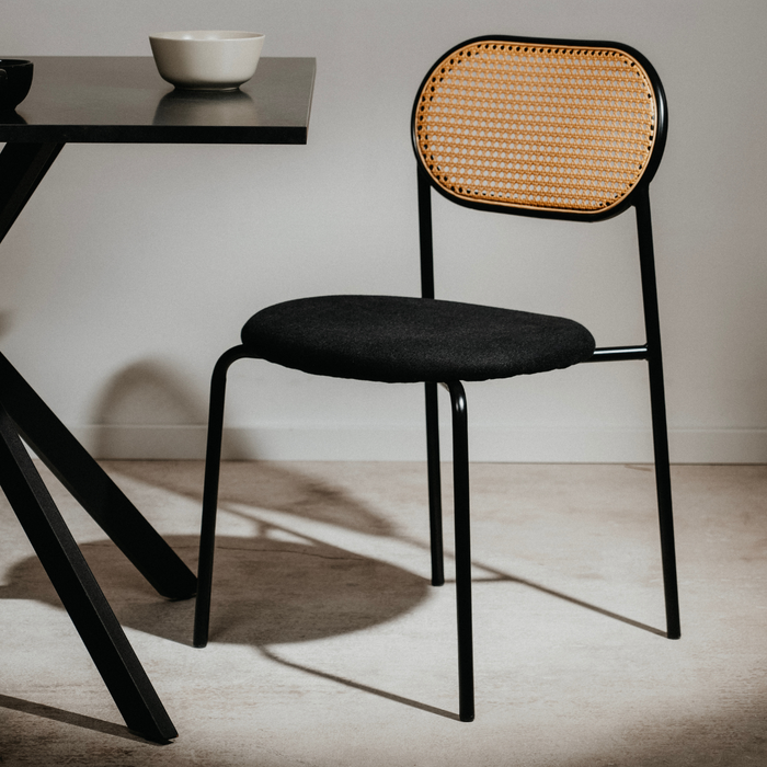 Calicosy - Set 4 stoelen MOZART - L47 cm - Rotan & metaal