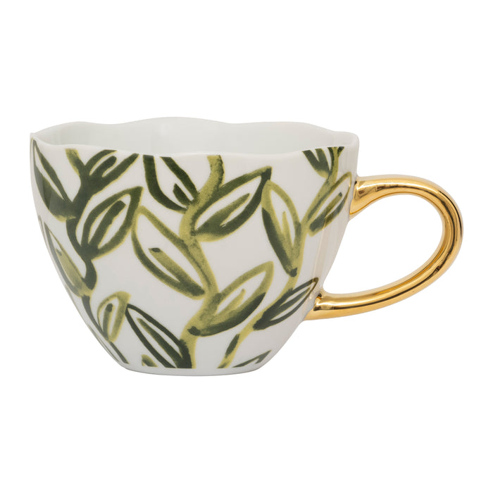 Urban Nature Culture Good Morning Cappuccino / Theekop - Leaves Evergreen Sprig - 4 st.