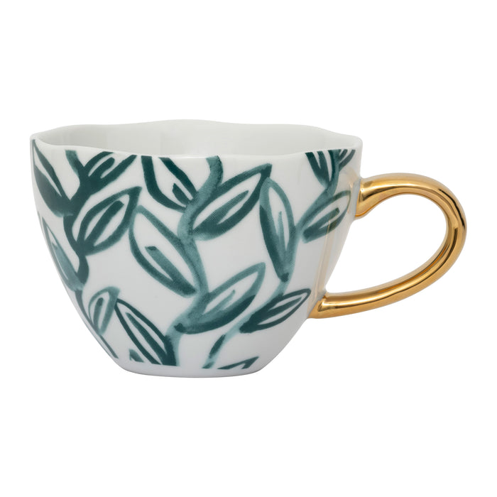 Urban Nature Culture Good Morning Cappuccino / Theekop - Leaves Aqua - 4 st.