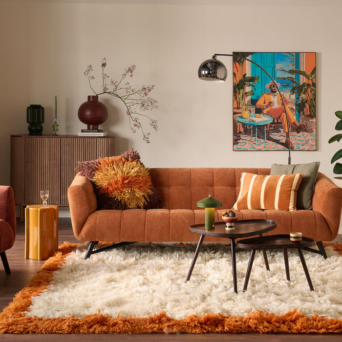 HKliving Fluffy Vloerkleed 250 x 250 cm - Crème