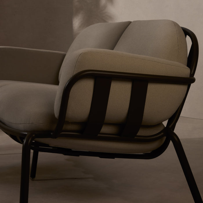 Kave Home - Joncols outdoor fauteuil in aluminium met groen gelakte