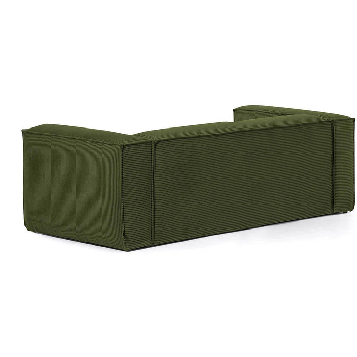 Kave Home Blok 3-zitsbank - Donkergroen - Rib