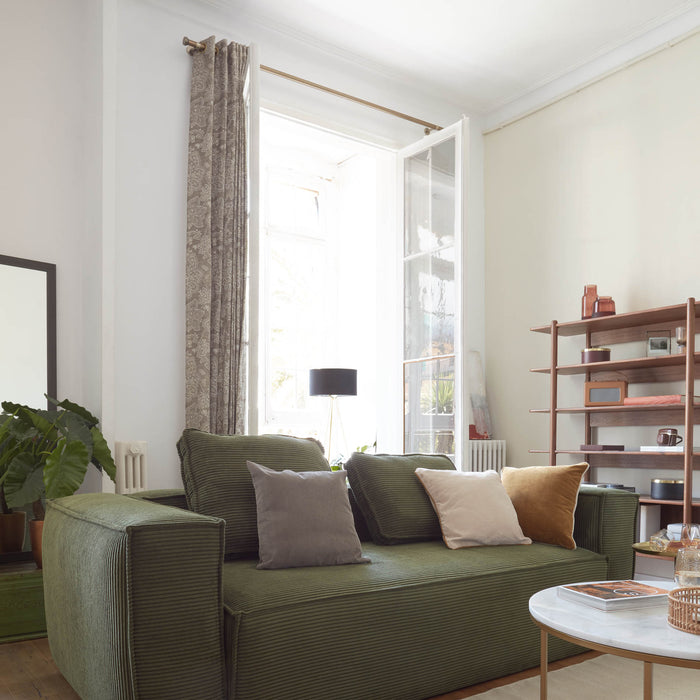 Kave Home Blok 3-zitsbank - Donkergroen - Rib