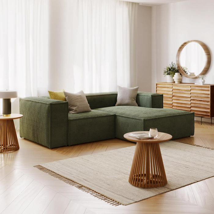 Kave Home Blok Chaise Longue Rechts - Donkergroen - Rib