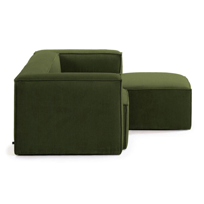 Kave Home Blok Chaise Longue Rechts - Donkergroen - Rib