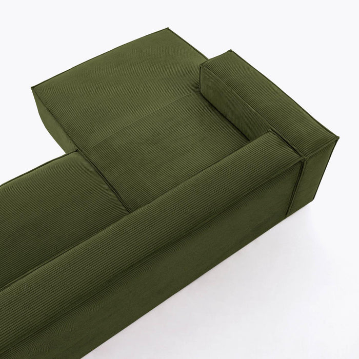 Kave Home Blok Chaise Longue Links - Donkergroen - Rib