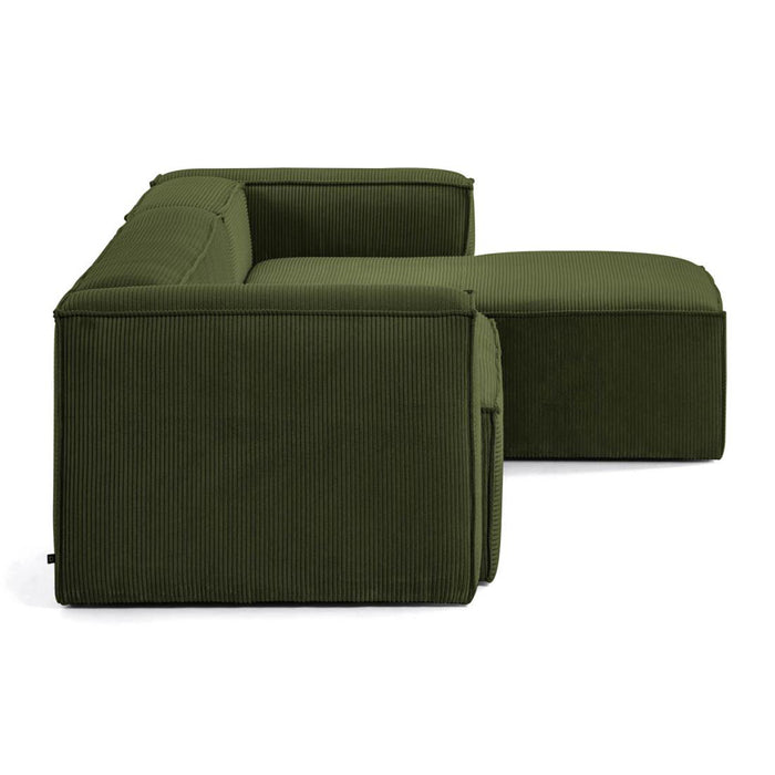 Kave Home Blok Chaise Longue Rechts - Donkergroen - Rib