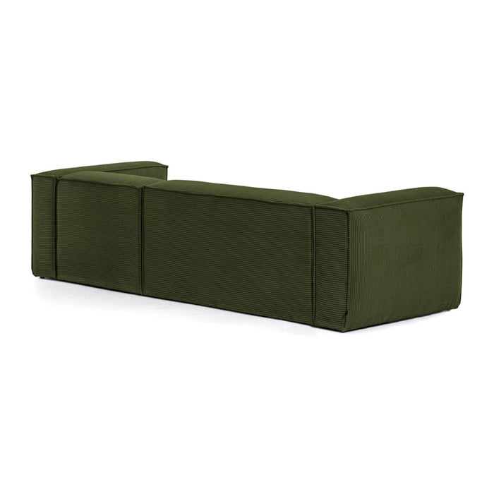 Kave Home Blok Chaise Longue Rechts - Donkergroen - Rib