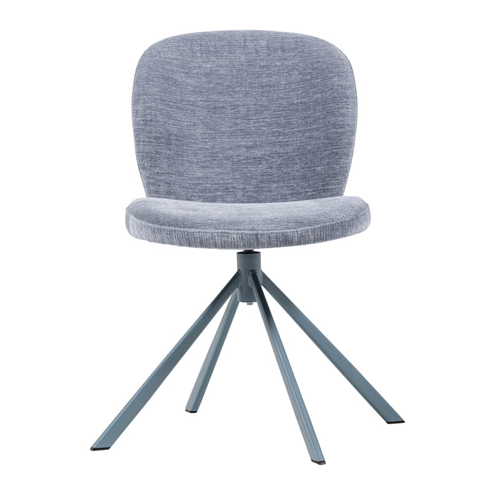 WOOOD Femke Eetkamerstoel - Chenille - Blauw