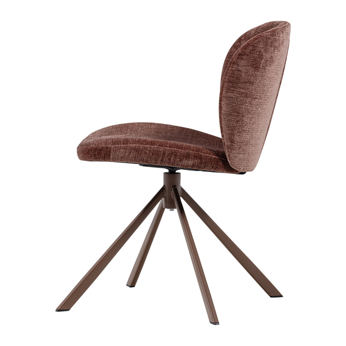 WOOOD Femke Eetkamerstoel - Chenille - Bruin