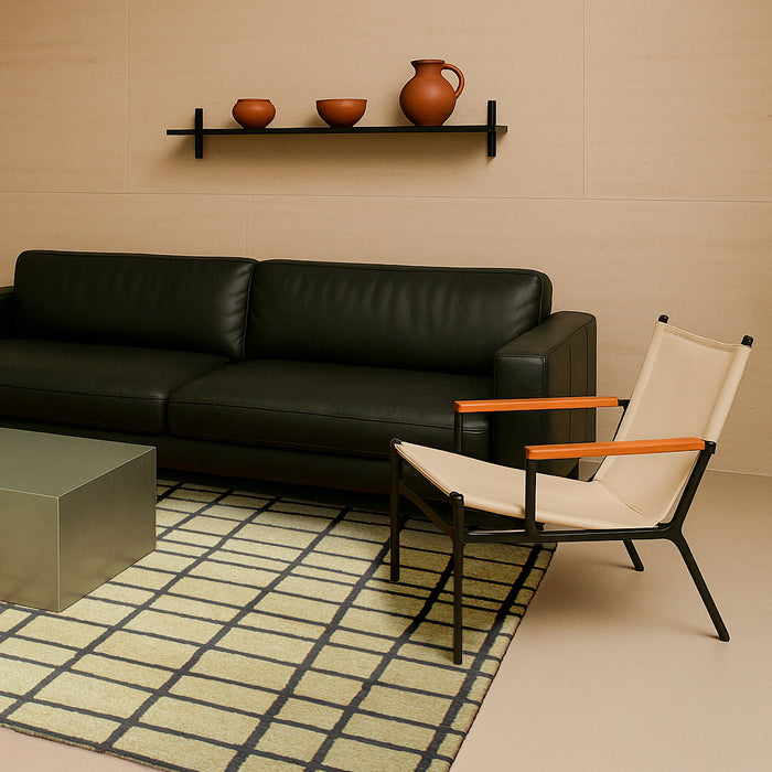 Lola & Moi Caro Vloerkleed - Creamy Black - 80 x 150 cm