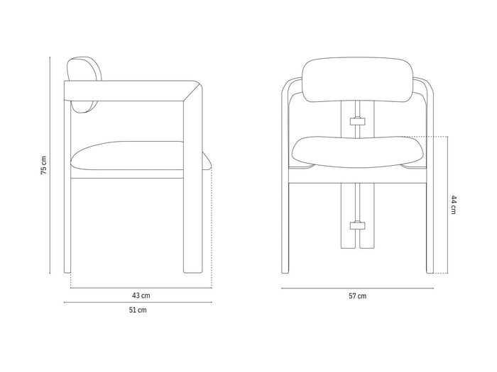 Micadoni Set van 2 eetkamerstoelen Llevant