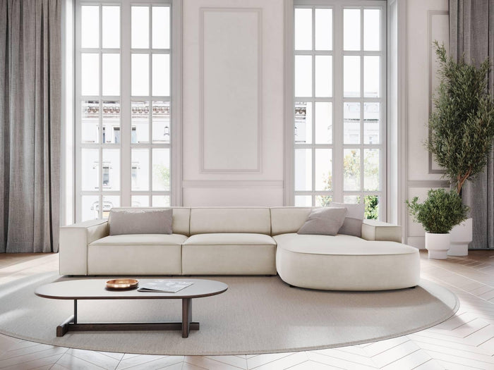 Micadoni 5-zits hoekbank Jodie velvet rechts rond