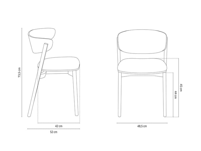 Micadoni Set van 2 eetkamerstoelen Mares