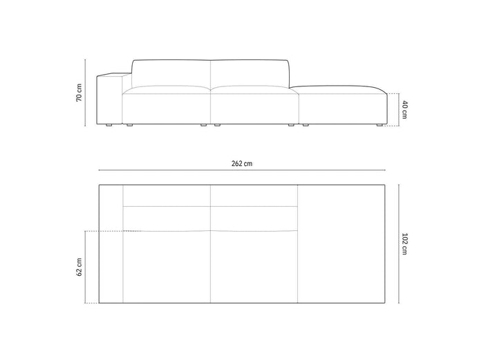 Micadoni 4-zitsbank Jodie bouclé rechts open