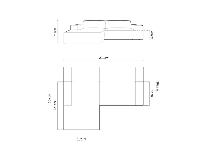 Micadoni 4-zits hoekbank Jodie velvet links