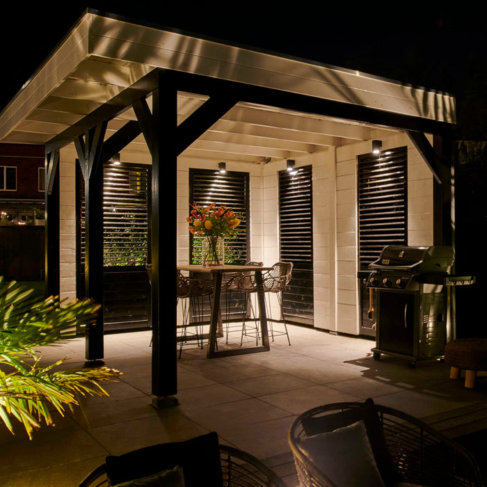 KS Verlichting Kevin Muurlamp Zwart met Lichtsensor LED