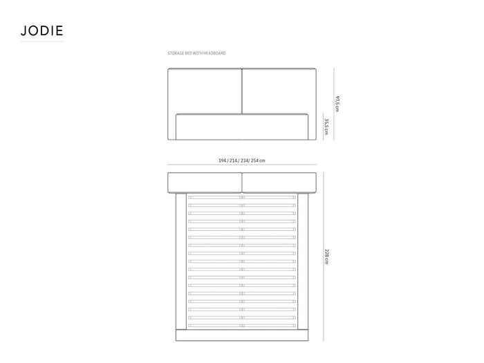 Micadoni Bedframe Jodie met opbergruimte velvet 160 x 200 cm