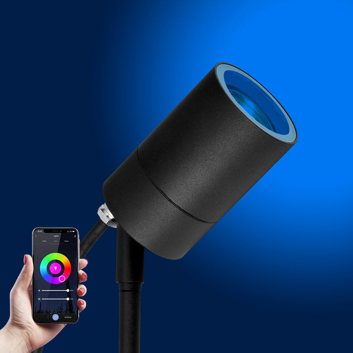 KS Verlichting 3x LED Pin Tuinspot Zwart met Color LED