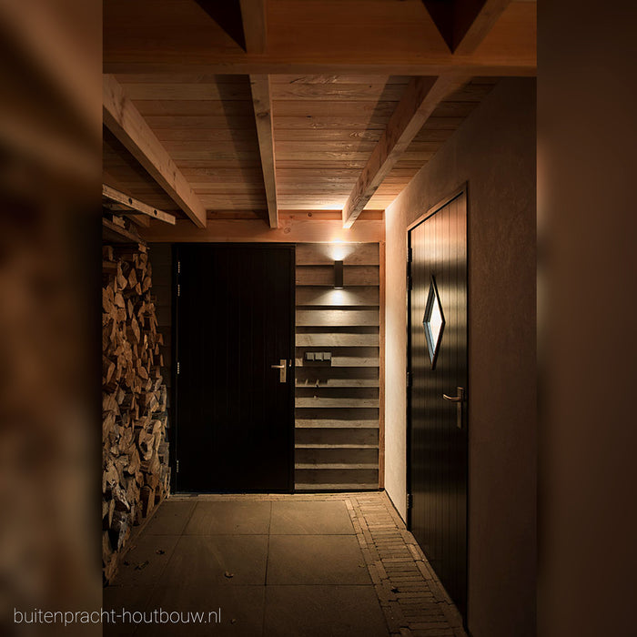 KS Verlichting Kevin Up en Down Muurlamp Antraciet met Lichtsensor LED