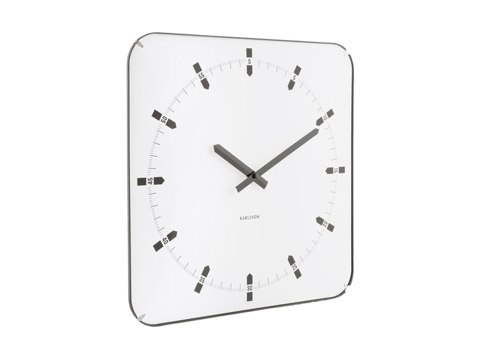 Karlsson - Wandklok Sucinto Dome Vierkant - Wit