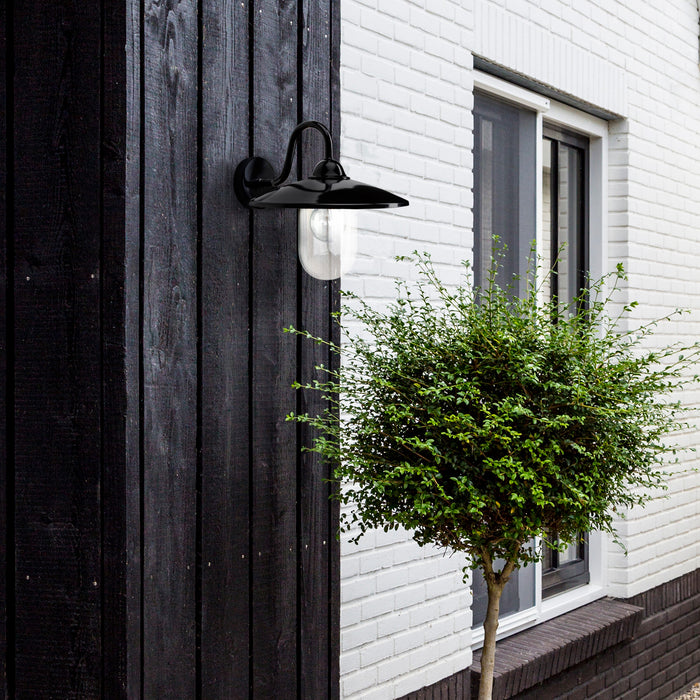 KS Verlichting Brig Stallamp Zwart met 8W bewegingssensor LED