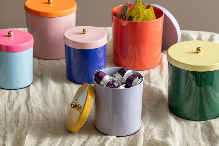 Present Time - Storage Jar Double Funky Retro - Rood & Paars