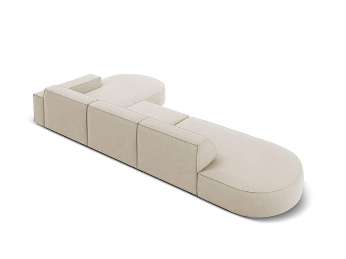 Micadoni 6-zits hoekbank Jodie velvet rechts rond