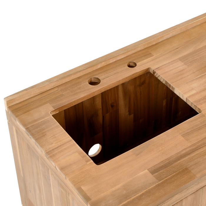 Beliani-VENOSA -Buitenkast wastafel-Zilver-50 x 80 x 90 cm-Acaciahout