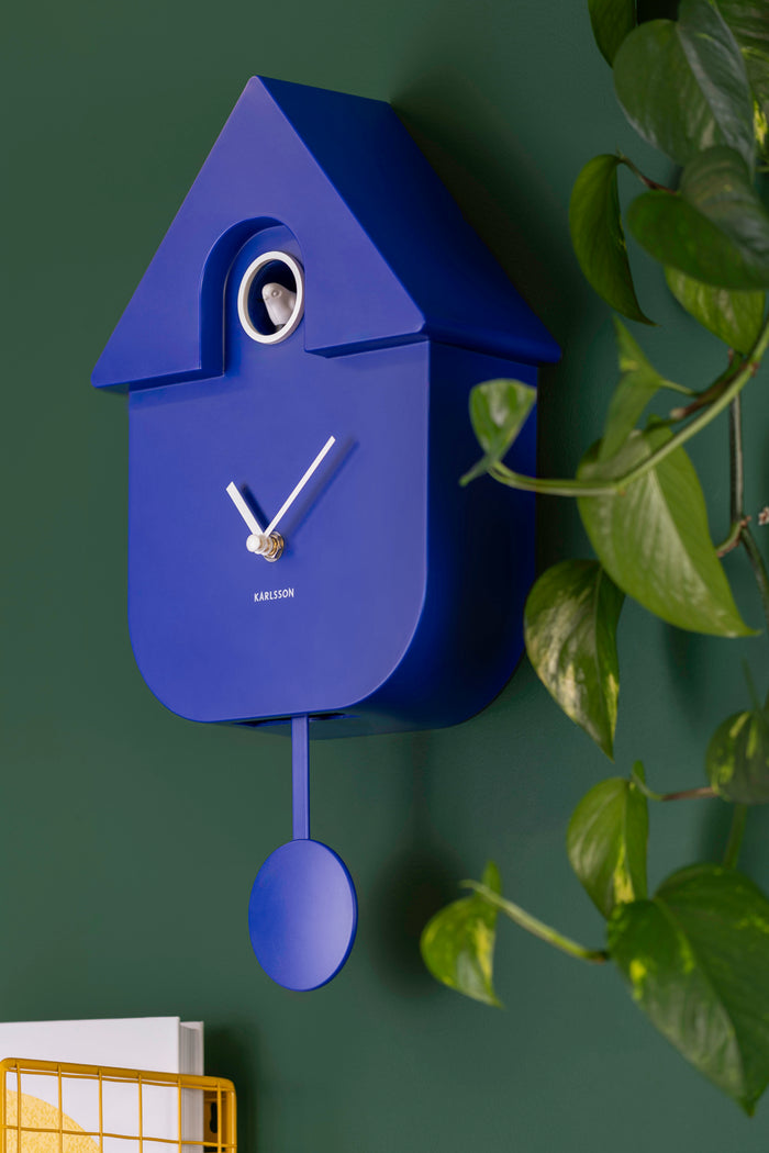 Karlsson - Wandklok Modern Cuckoo - Cobalt blue