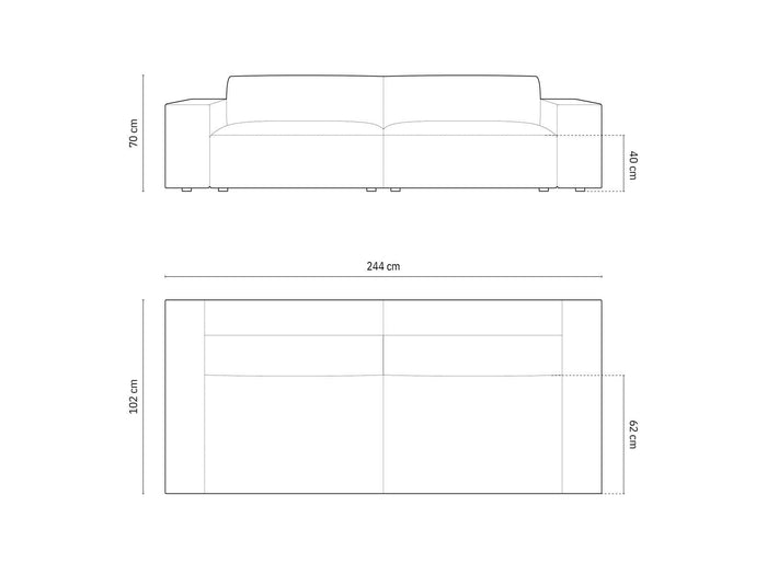 Micadoni 4-zitsbank Jodie bouclé