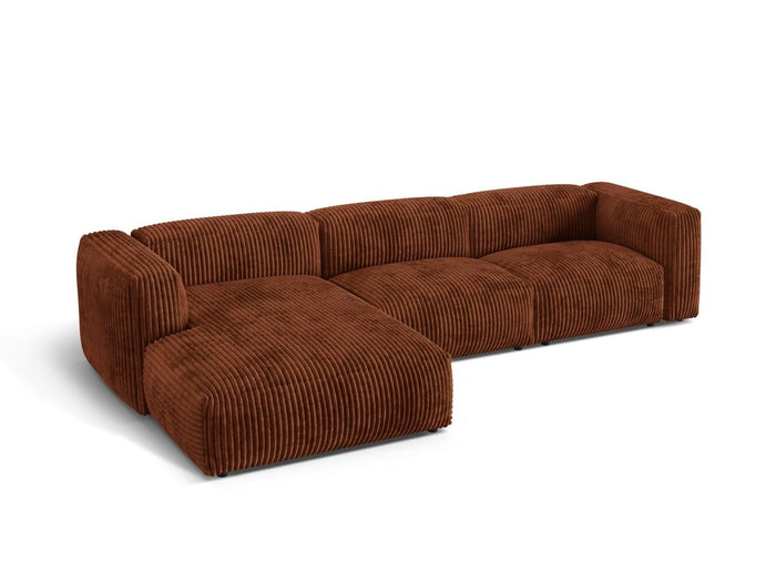 Micadoni 3-zits hoekbank Martina ribstof links