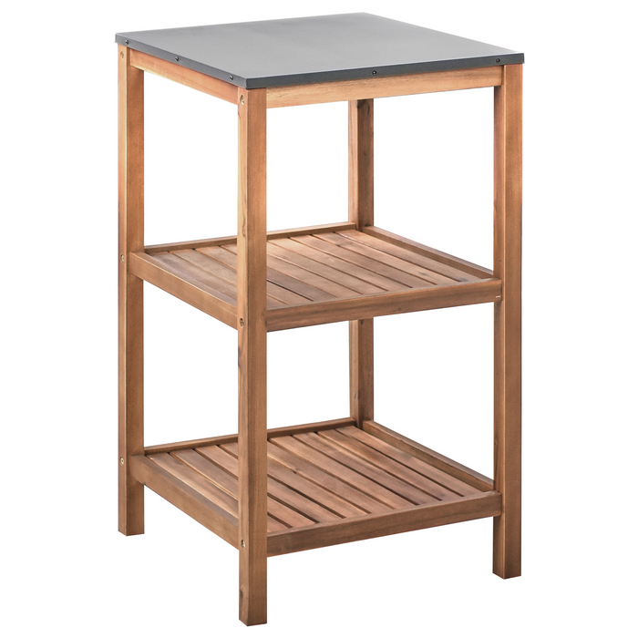 Beliani - BRUCOLI - Buitenkeuken eiland - Bruin - Acaciahout