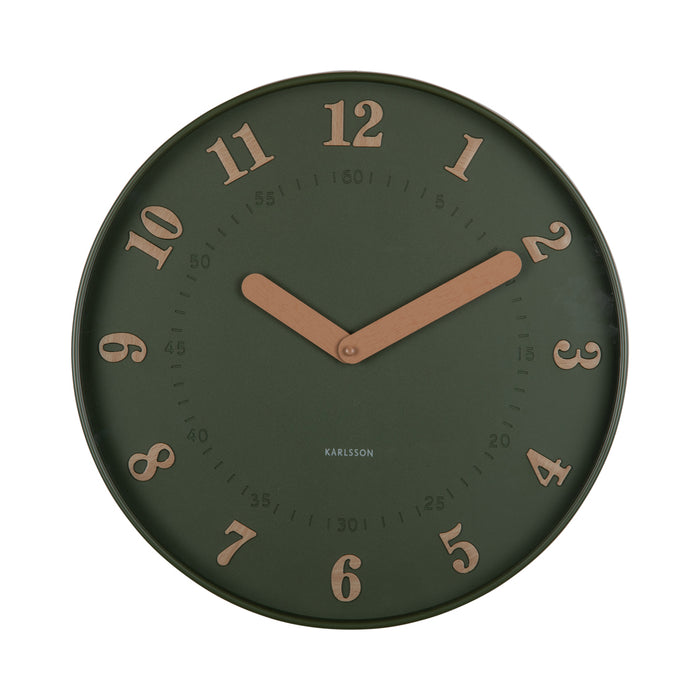 Karlsson - Wandklok Amena - Luxury green- Ø40cm