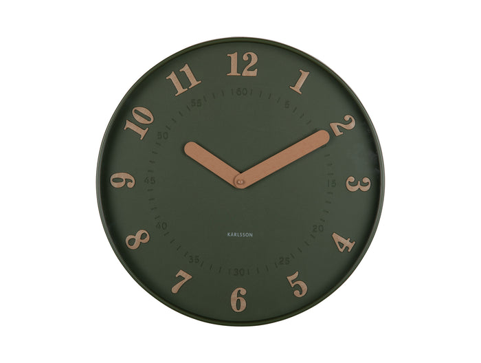 Karlsson - Wandklok Amena - Luxury green- Ø40cm