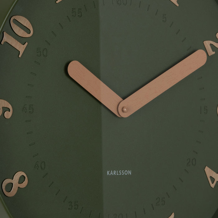 Karlsson - Wandklok Amena - Luxury green- Ø40cm