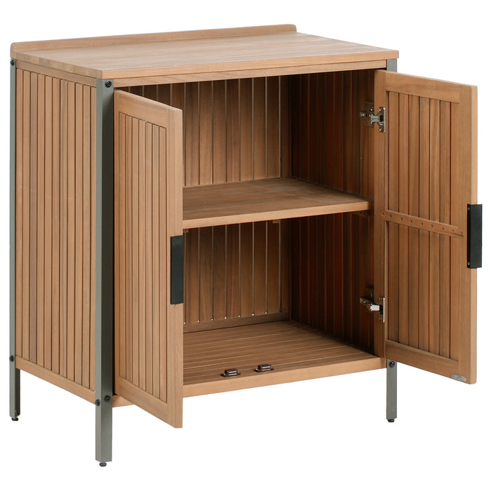 Beliani-IVREA-Buitenkeuken met spoelbak 3-delig-Bruin-Acaciahout