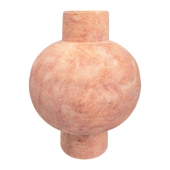 QUVIO Bloemenvaas - Keramiek - Bol -25 cm - Oranje