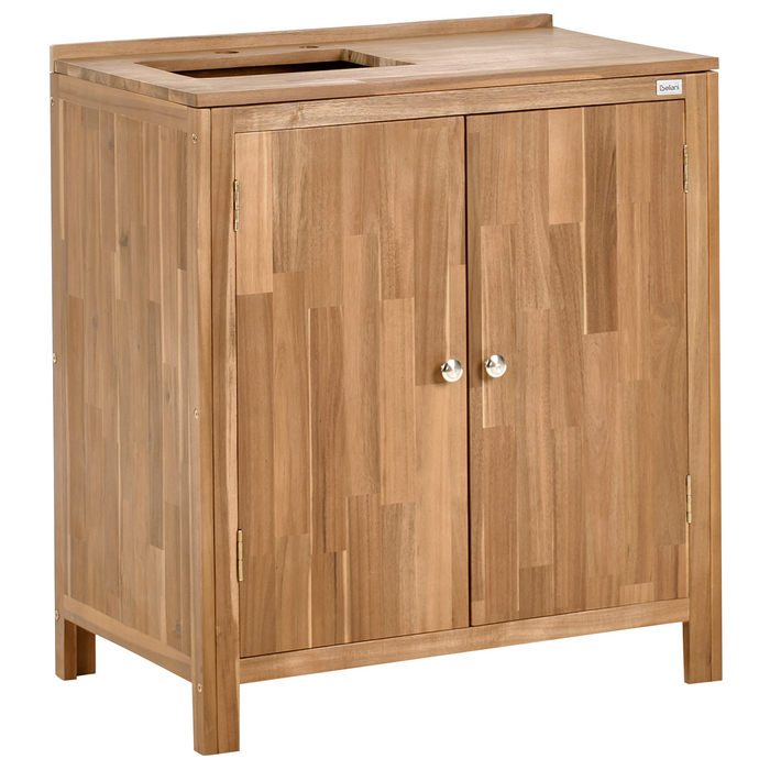 Beliani - VENOSA - Buitenkeuken kast set - Bruin|Zwart - Acaciahout