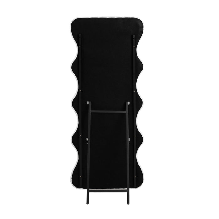 QUVIO Staande spiegel - Golvende vorm - Teddy - 160 cm - Wit